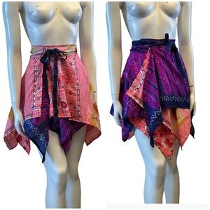 Nwt Guru For Life 100% Silk Colorful Women's Multiwear Skirt Top Dress. See pics